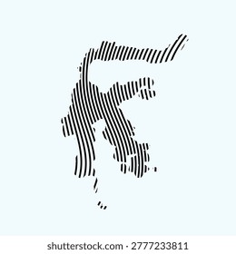 Minimalist celebes island map vector icon for graphic design and web infographics.