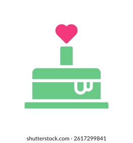 Minimalist Celebration Cake with Heart Icon Design