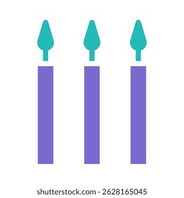 Minimalist Celebration: Three Geometric Candles Against a Plain Backdrop Design