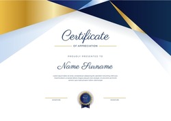 Minimalist Certificate Of Achievement Template With Abstract Geometrics Modern Elegant Corporate Design Concept