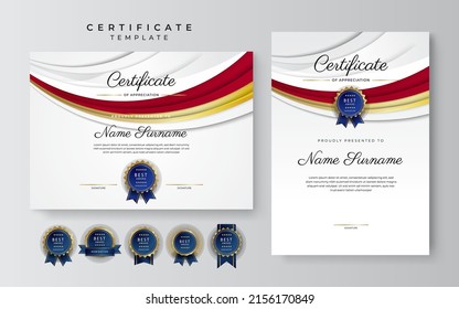 Minimalist certificate of achievement template with abstract geometrics modern elegant corporate design concept