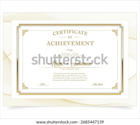 Minimalist certificate of appreciation border template. Award diploma. Certificate or diploma retro design template stock illustration 