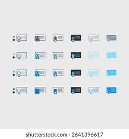 Minimalist certificate icon with a clean and modern look. Features elements like a document, ribbon, and seal. Ideal for education, achievement, award, or official documentation designs.