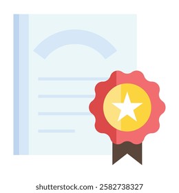 Minimalist certificate icon representing completion of training, professional qualifications, and skill validation.