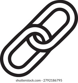Minimalist Chain Link Vector Icon Professional Silhouette for Hyperlink URL Connection and SEO Backlink Integration Sign