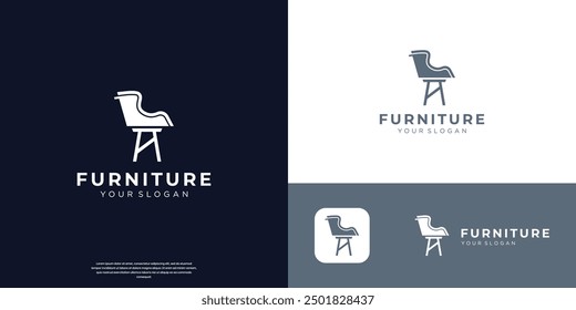 minimalist chair furniture logo design inspiration.