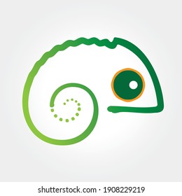 Minimalist chameleon icon in vector