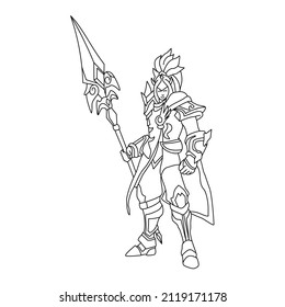 minimalist characters line hero vector art