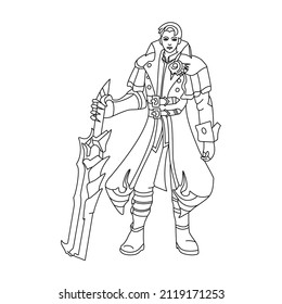minimalist characters line hero vector art
