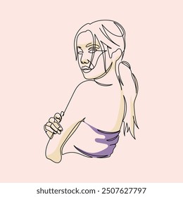 Minimalist Charm The Subtle Elegance of Line Art Beauty.eps