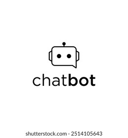 Vector de icono de logotipo de bot de chat minimalista