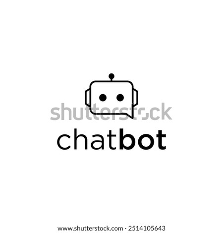 Minimalist chat bot logo icon vector