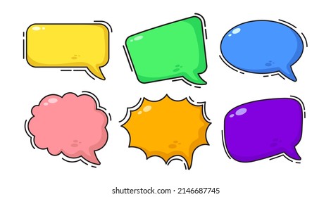 Minimalistische Chatblase. Verschiedener Sprachblasenvektorsatz