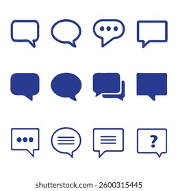 Minimalist chat bubble icons collection
