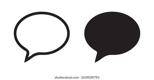 Minimalist Chat Bubble Icons – Vector Conversation Symbols in Black and White. Vector illustration eps 10
