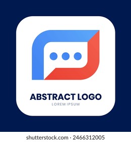 minimalist chat bubble logo design with gradient colors