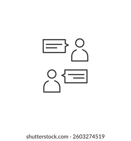 Minimalist chat icon for user conversation and messaging interface design.