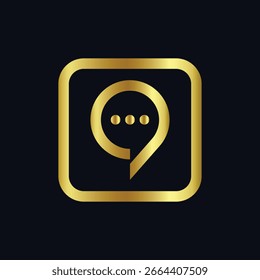 minimalist chat logo vector design template