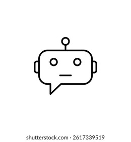 Minimalist chatbot icon representing artificial intelligence and communication