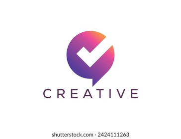 Minimalistische Markierung Chat Logo Design Vektorvorlage. Kreatives, modernes Chat-Logo