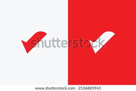 Minimalist check mark logo. Modern style tick logo