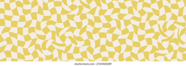 Patrón sin fisuras a cuadros minimalista. Diseño de rejilla orgánica de dos tonos. Textura Moderna Con Cuadrados Imperfectos Dibujados A Mano