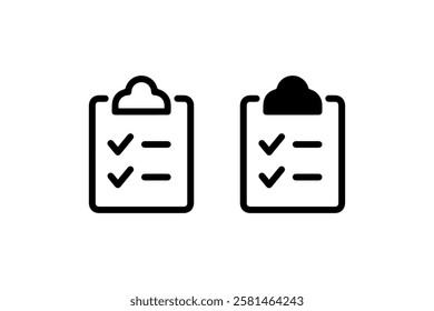 Minimalist Checklist Clipboard Icons Vector