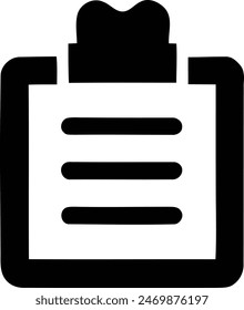 Minimalistisches Checklistensymbol mit Dokumentpapieren.