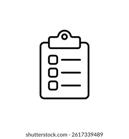 Minimalist checklist symbol, task list clipboard icon, digital notepad