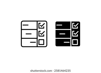 Minimalist Checklist and Table Icons Vector