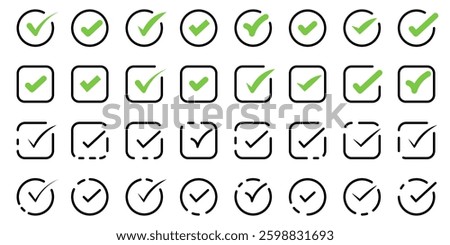 Minimalist Checkmark and Checkbox Set