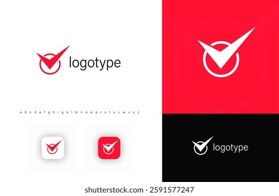 Minimalist checkmark logo inside a circle, symbolizing trust, approval, and success. Ideal for business, certification, productivity apps, and quality assurance. Vector illustration.
