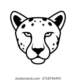 Ilustração minimalista da cabeça de chita Vetor