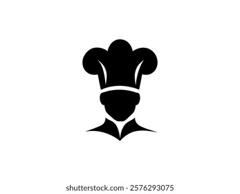 Minimalist Chef Hat Illustration,  Stylish Culinary Badge for Restaurant Identity