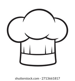 Logotipo de sombrero de chef minimalista – Icono de cocina de arte de línea simple