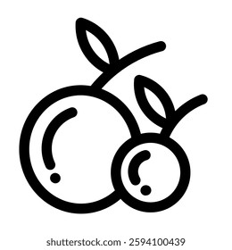 Minimalist cherry icon, bold and clear. Perfect for food-related designs, fruit symbols, or healthy eating themes. vector art