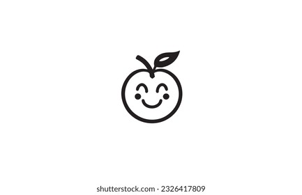 Minimalist Cherry logo design with line art style Vector on white background