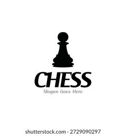 Minimalist chess logo vector with simple pawn icon