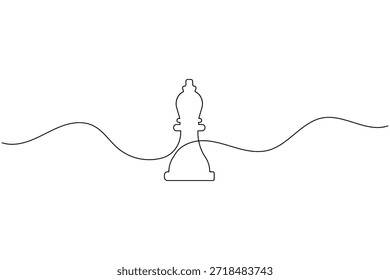 Minimalist Chess Pawn Piece Continuous Line Drawing Strategy Game Icon