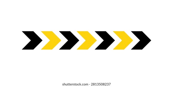 Minimalist Chevron Arrow Pattern Black Yellow Alternating Geometric Directional Motion Modern Vector Seamless Design Abstract Graphic Illustration