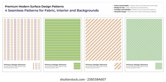 Minimalist Chic Seamless Patterns for Fabric and Digital Art