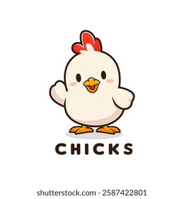 Minimalist Chick Logo. Creative Line Art Icon with Modern Style