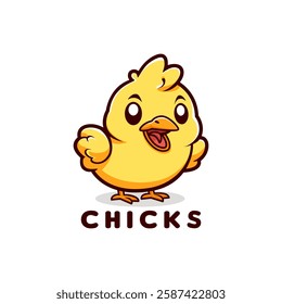 Minimalist Chick Logo. Creative Line Art Icon with Modern Style