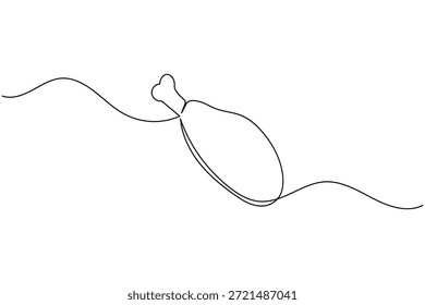 Minimalistische Hühnertrommel kontinuierliche Linie Kunst Lebensmittel Symbol