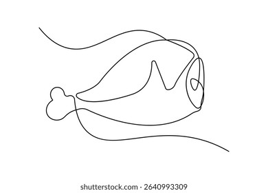 Minimalist chicken drumstick outline vector design