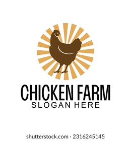 minimalist chicken farm vector suitable for company logos