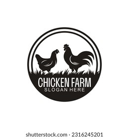 minimalist chicken farm vector suitable for company logos