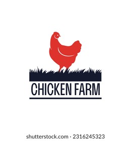 minimalist chicken farm vector suitable for company logos