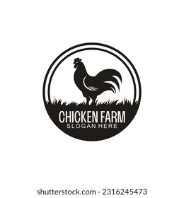 minimalist chicken farm vector suitable for company logos