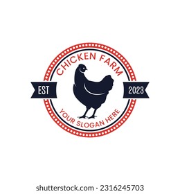 minimalist chicken farm vector suitable for company logos